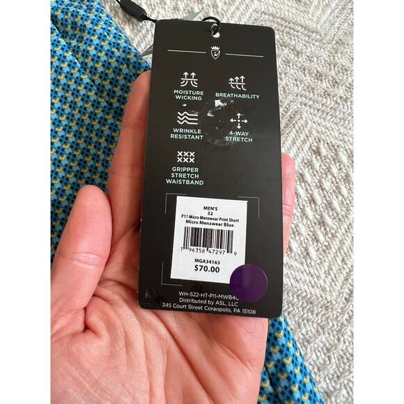 Walter Hagen Micro Menswear Blue P11 Regular Fit Golf Shorts, Waist 32, NWT! - Picture 5 of 11